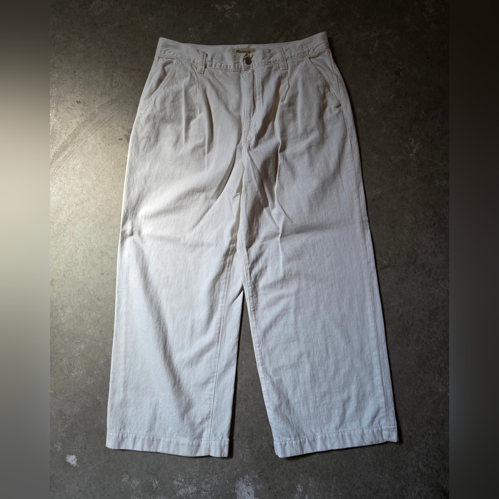 Madewell White The Harlow Wide-Leg Denim Jean